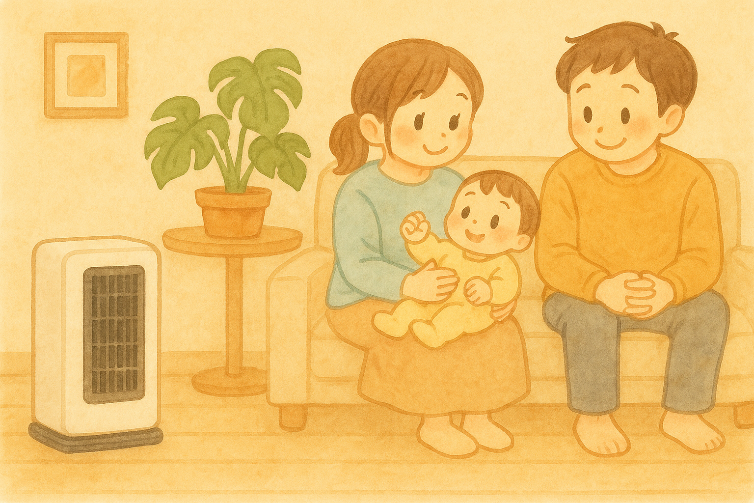 お部屋をあたためるイメージ