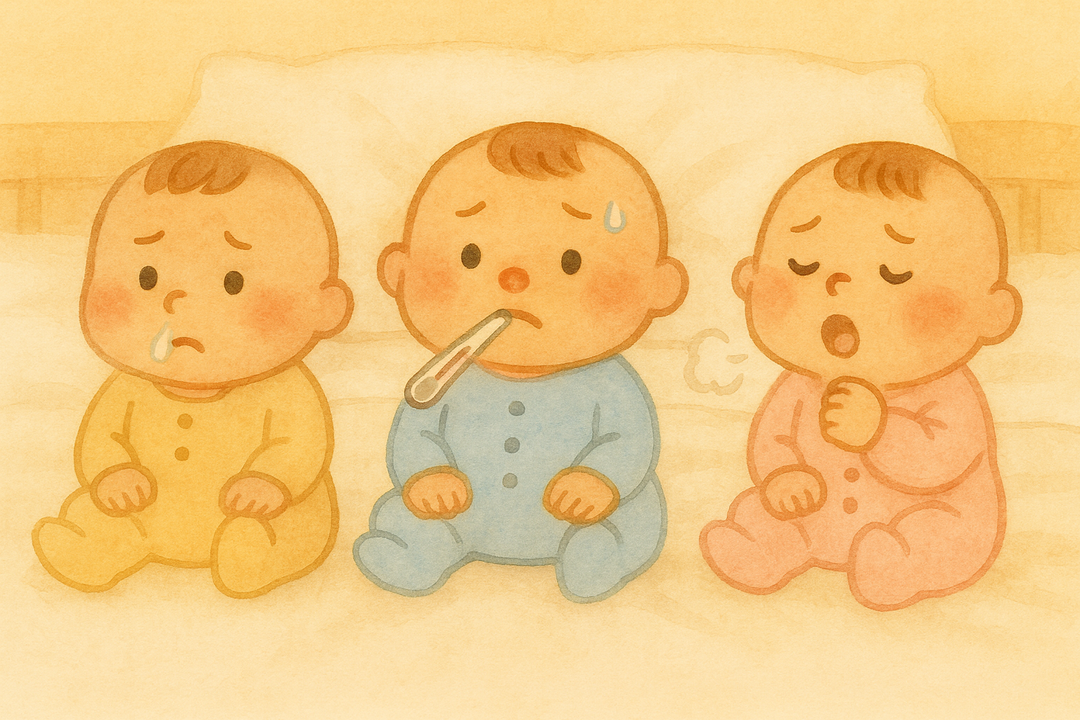 風邪をひく赤ちゃんのイメージ