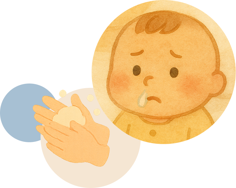 赤ちゃんの風邪予防のイメージ